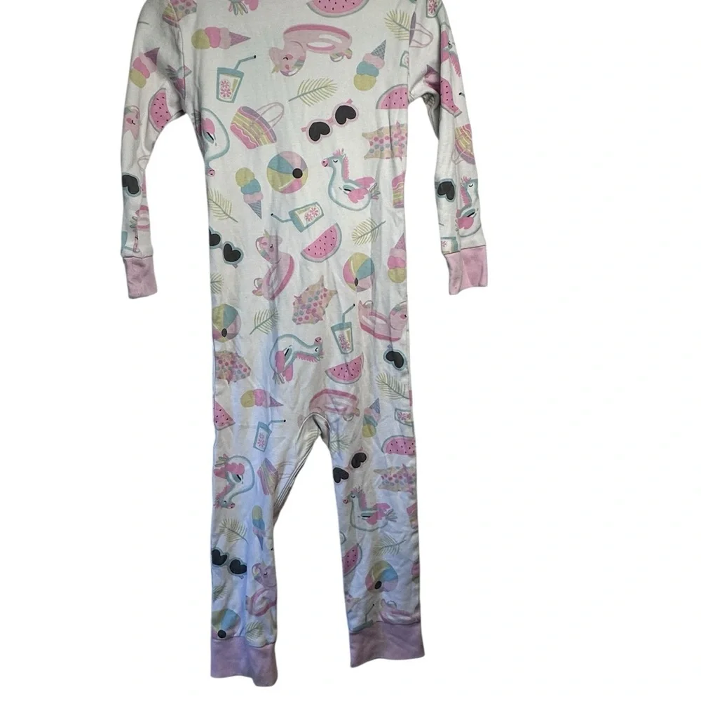 Magnolia Baby Zip One Piece Summer Theme‎ Long Sleeve PJ Size 3T Pima Cotton